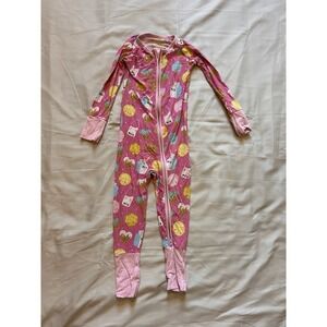 Little Sleepies Zippy 12-18 Months Pajamas Long Sleeve Bamboo Pink Milk Cookies